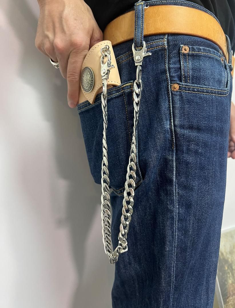 バイカー必須 ウォレット用プレーン シルバーチェーン TYPE2 QBKA