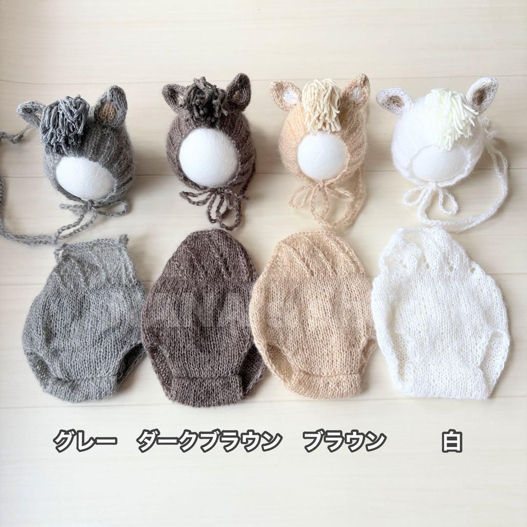 オレンジ♪鏡餅ボンネット 編み込みロンパースセット ニューボーン