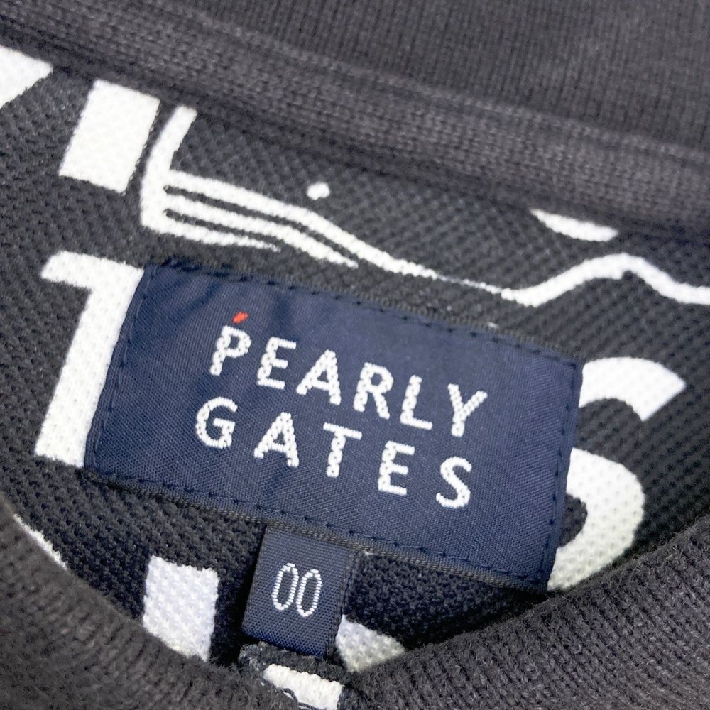 サイズ：1 PEARLY GATES パーリーゲイツ  半袖ポロシャツ ロゴ総柄 ネイビー系 [240101427477] ゴルフウェア レディース ストスト PEARLY GATES(パーリーゲイツ) ポロシャツ｜中古ゴルフウェア