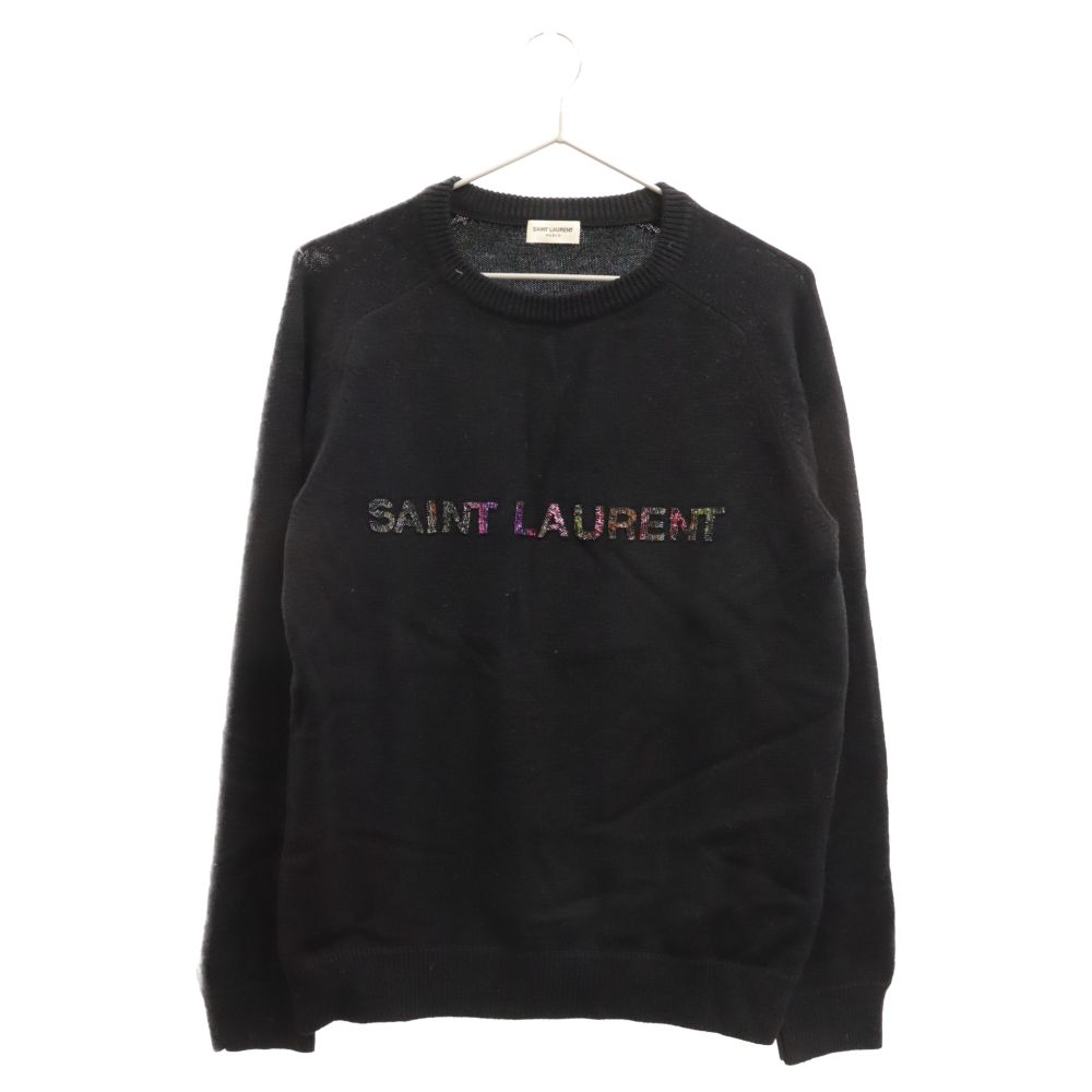 SAINT LAURENT PARIS (サンローランパリ) BEAD EMBROIDERED CREW KNIT 