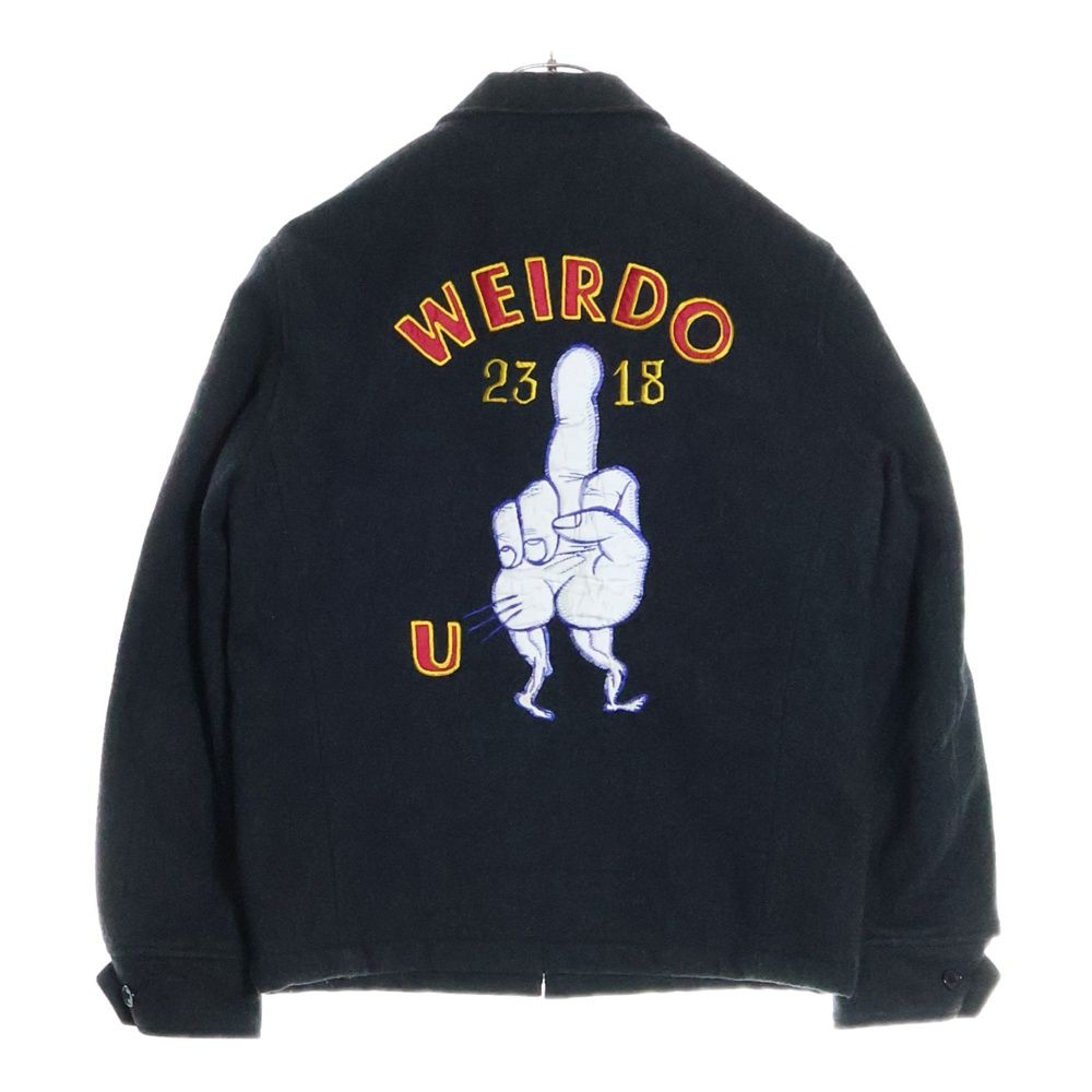 weirdo (ウィアード) バックロゴ刺繍 ウール ジップアップジャケット