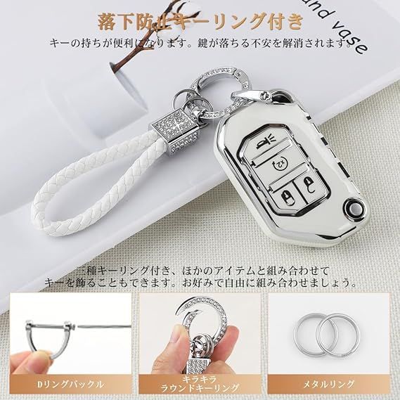 キーホルダー　キーケース　キーリング　ホワイト CITEN＞スクエアロゴキーリング（キーケース/キーアクセサリー