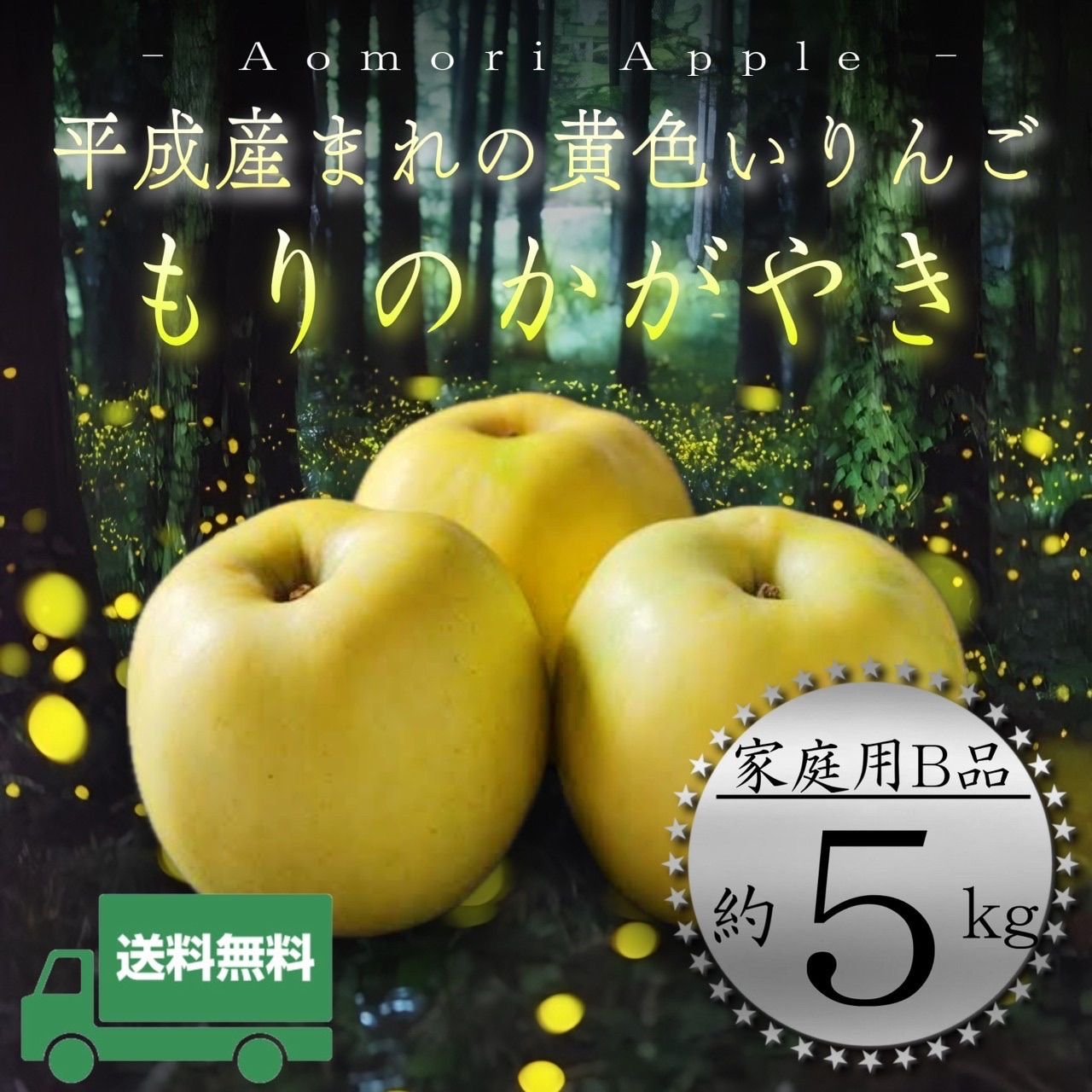 青森県産 もりのかがやき りんご【ご家庭用B品5kg】【送料無料】【産地