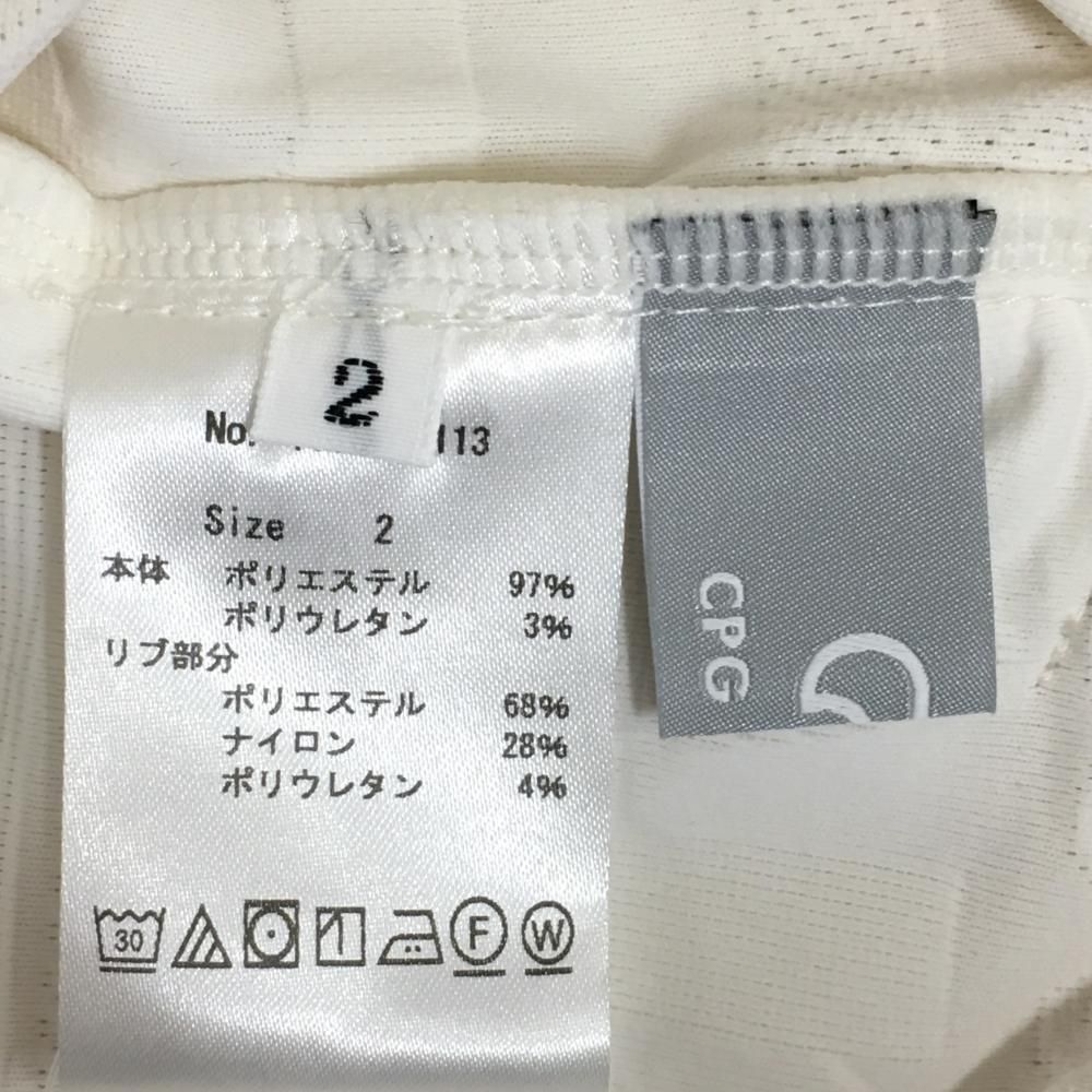 CPG スカート 白 英字地模様 サイドロゴライン ウエストゴム 調節紐 インナーパンツ付 レディース 2 M ゴルフウェア CPG LLC-HASEGAWATOSO_COM