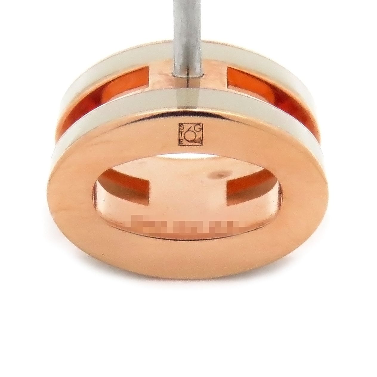 [新品未使用 ]HERMES ポップHピアス　マロングラッセ×ピンクゴールド金具 HERMES - 【新品・未使用品】エルメス ポップhミニ ピアス