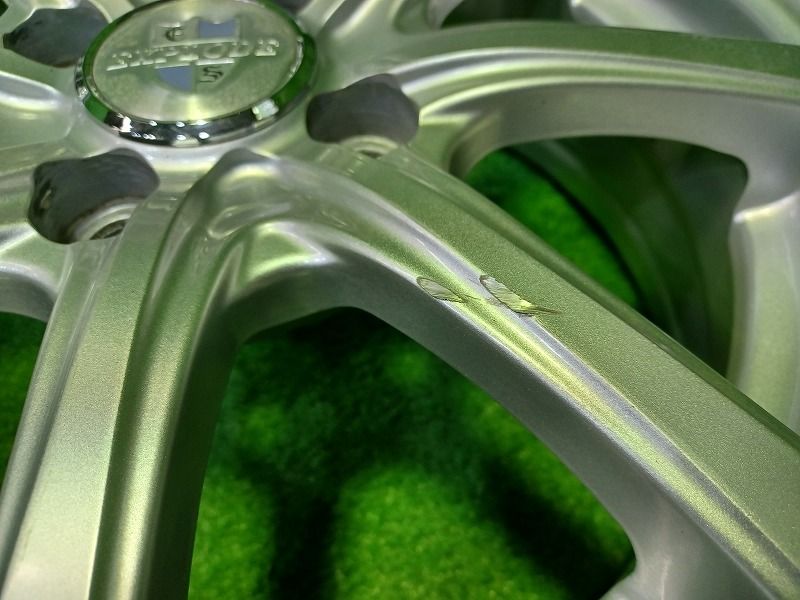 社外 エクスプラウド ﾔﾘｽ ホイール アルミ ガンメタ 15インチ 5.5J 4穴 4本 100 43