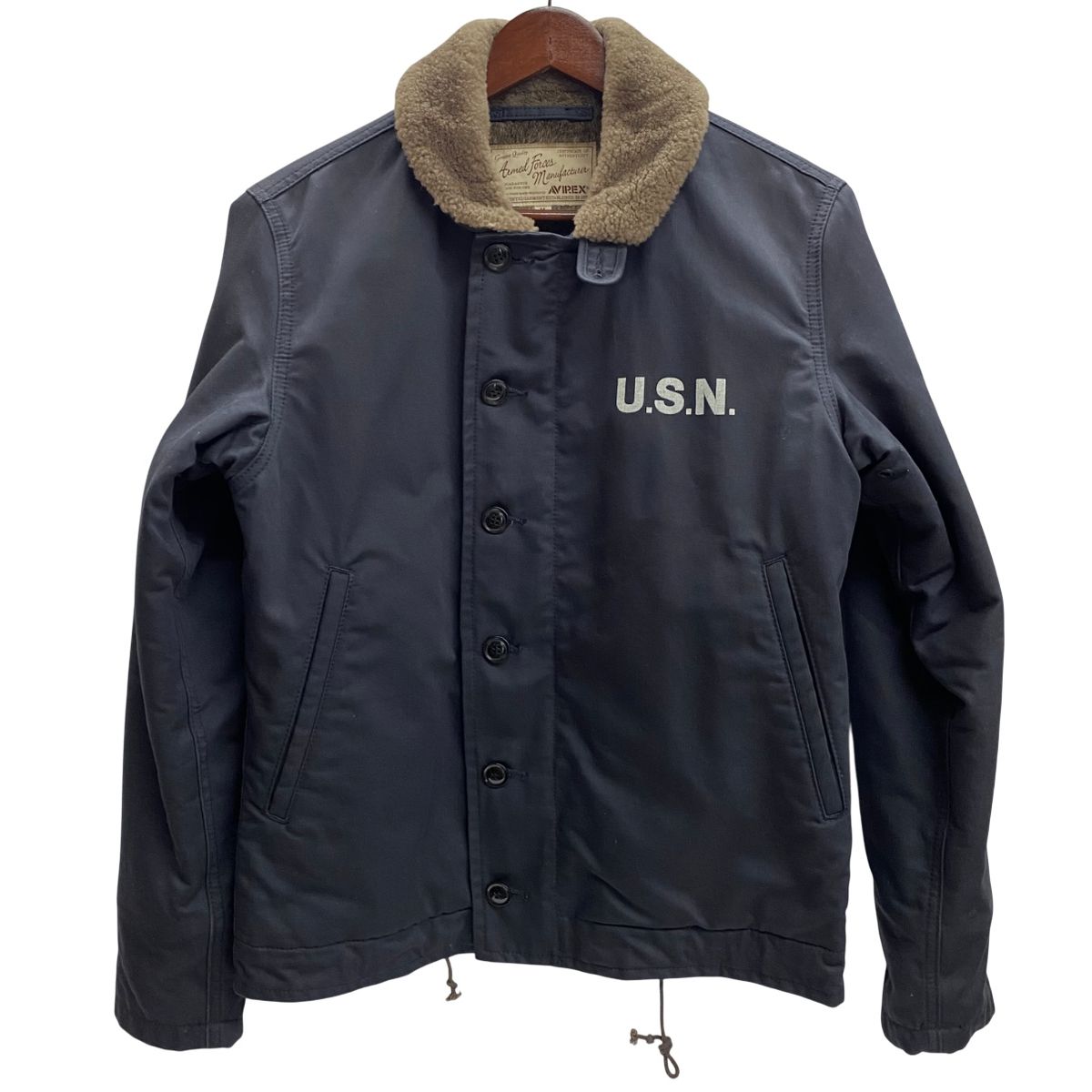 アヴィレックス AVIREX N-1 DECK JACKET ステンシル ジャケット ネイビー Mサイズ 201MT-4517 VB