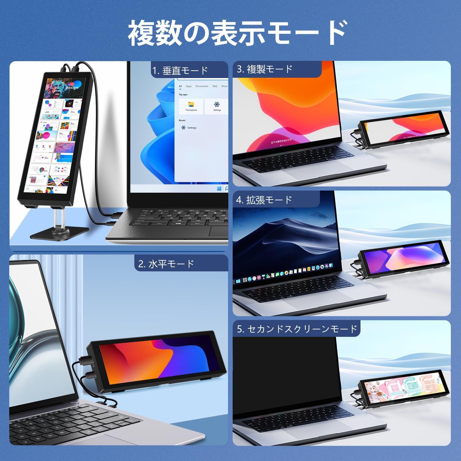 1280x400PミニポータブルモニターAIDA64 PC