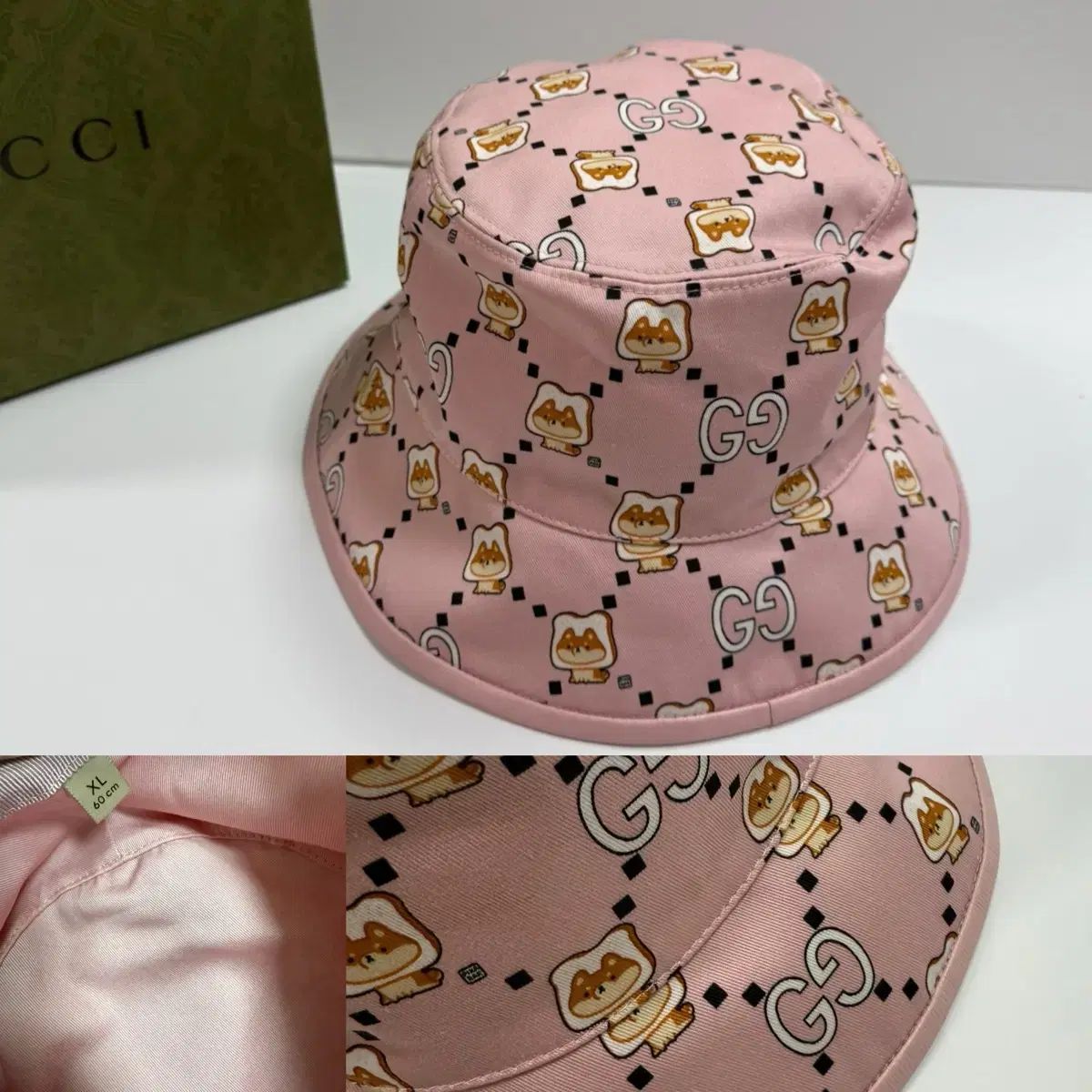 GUCCI GGパターン バケットハットXL ベージュ チ*ャ様 GUCCI GGパターン バケットハット - メルカリ