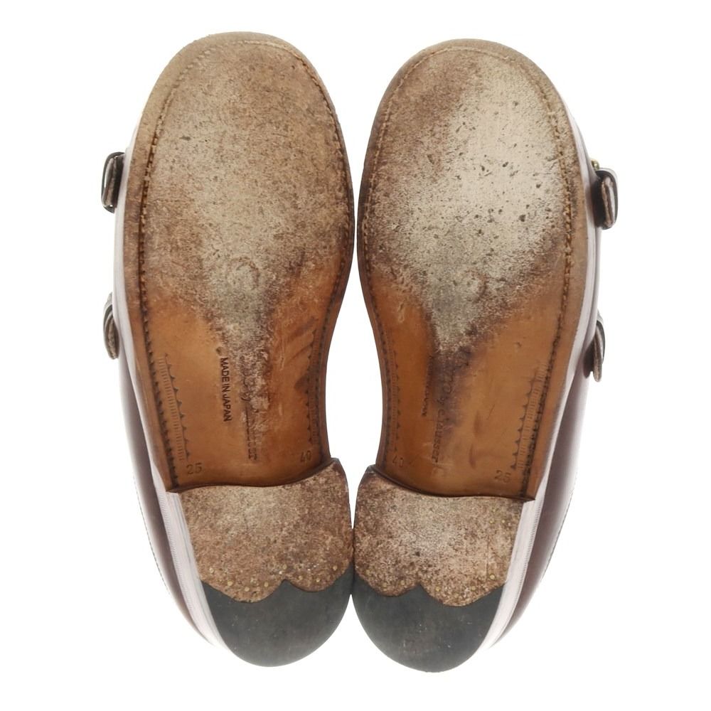 chausser ホーウィン コードバン ダブルモンクサンダル バーボン 中古】ショセ chausser コードバン ダブルモンク ステップイン