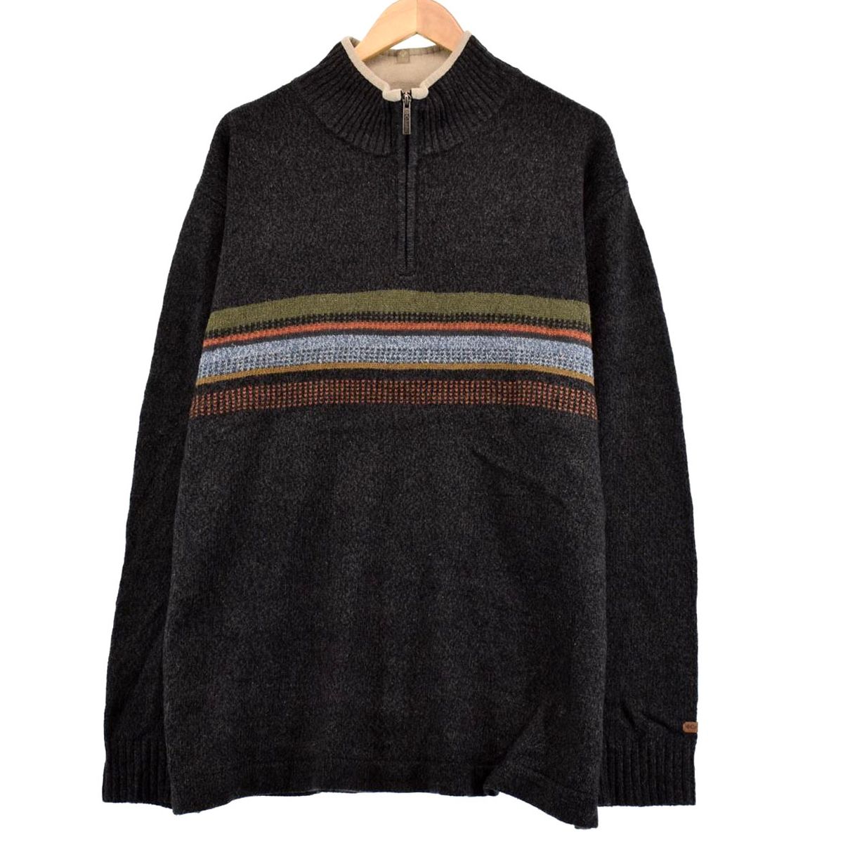 古着 コロンビア Columbia 総柄 アクリルニットハーフジップセーター メンズXL/eaa365192