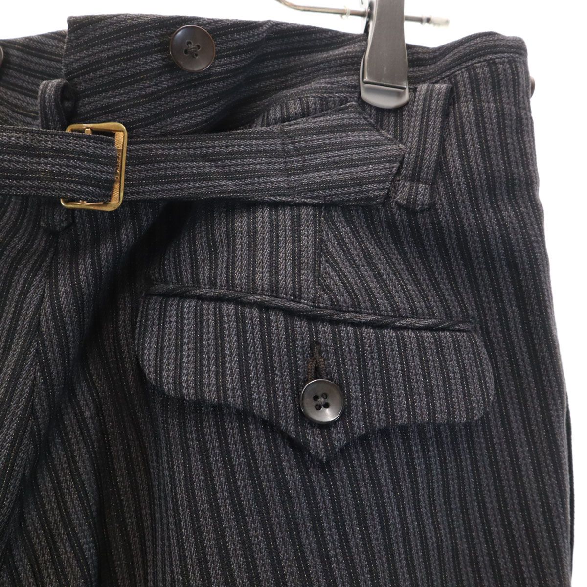 50s ヴィンテージ 針シンチ ストライプ柄 スラックスパンツ グレー