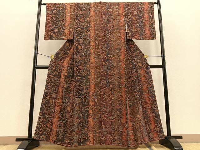 平和屋着物□上質な小紋 立波地紋 暈し染め 正絹 逸品 AAAY0352ph