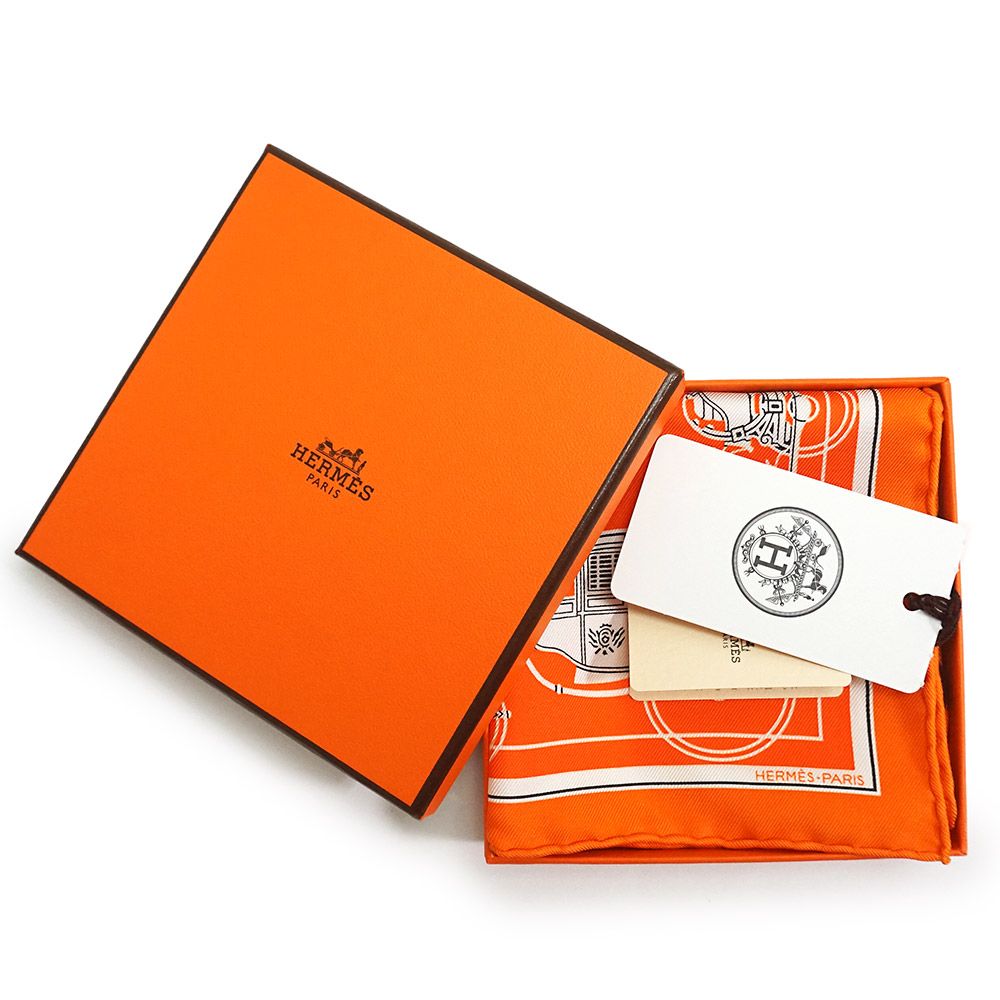 未使用品　エルメス　シルク　スカーフ　カレ　ナノ20　箱・紙袋付 極上美品】HERMES エルメス カレ20 ナノ エクスリブリス スカーフ