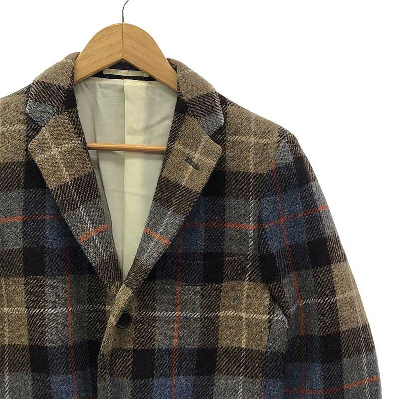 UNIVERSAL LANGUAGE ハリスツイード テーラードジャケット 44 ハリスツイード テーラードジャケット ブラック 44 スリム メンズ 秋冬