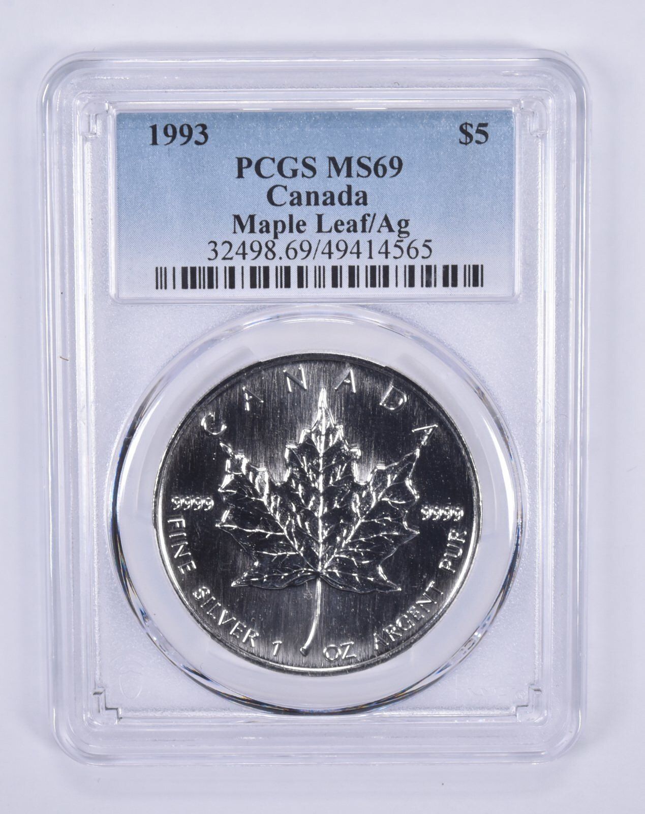 カナダ 5ドル 銀貨 1991年 メープルリーフ カナダ 5ドル 銀貨 1991年 メープルリーフ