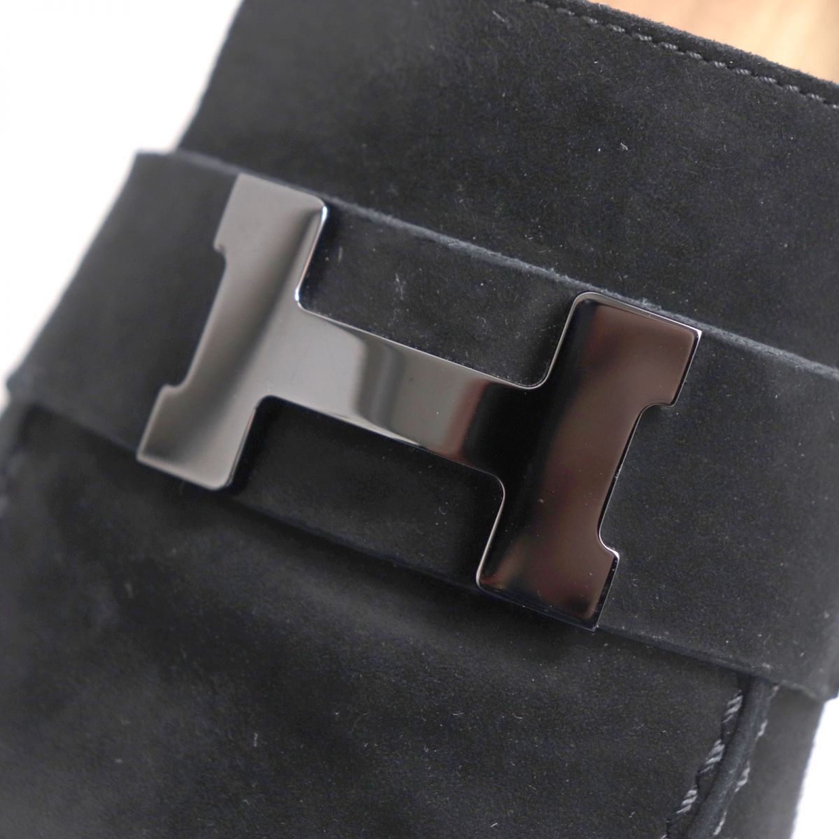 美品◇HERMES エルメス Paris パリ モカシン H金具 スウェードレザー