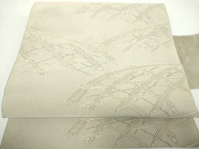 平和屋着物●八寸名古屋帯　幾何学文様　正絹　逸品　未使用　DAAX4049ps 平和屋着物○八寸名古屋帯 幾何学文様 正絹 逸品 未使用 DAAX4049ps