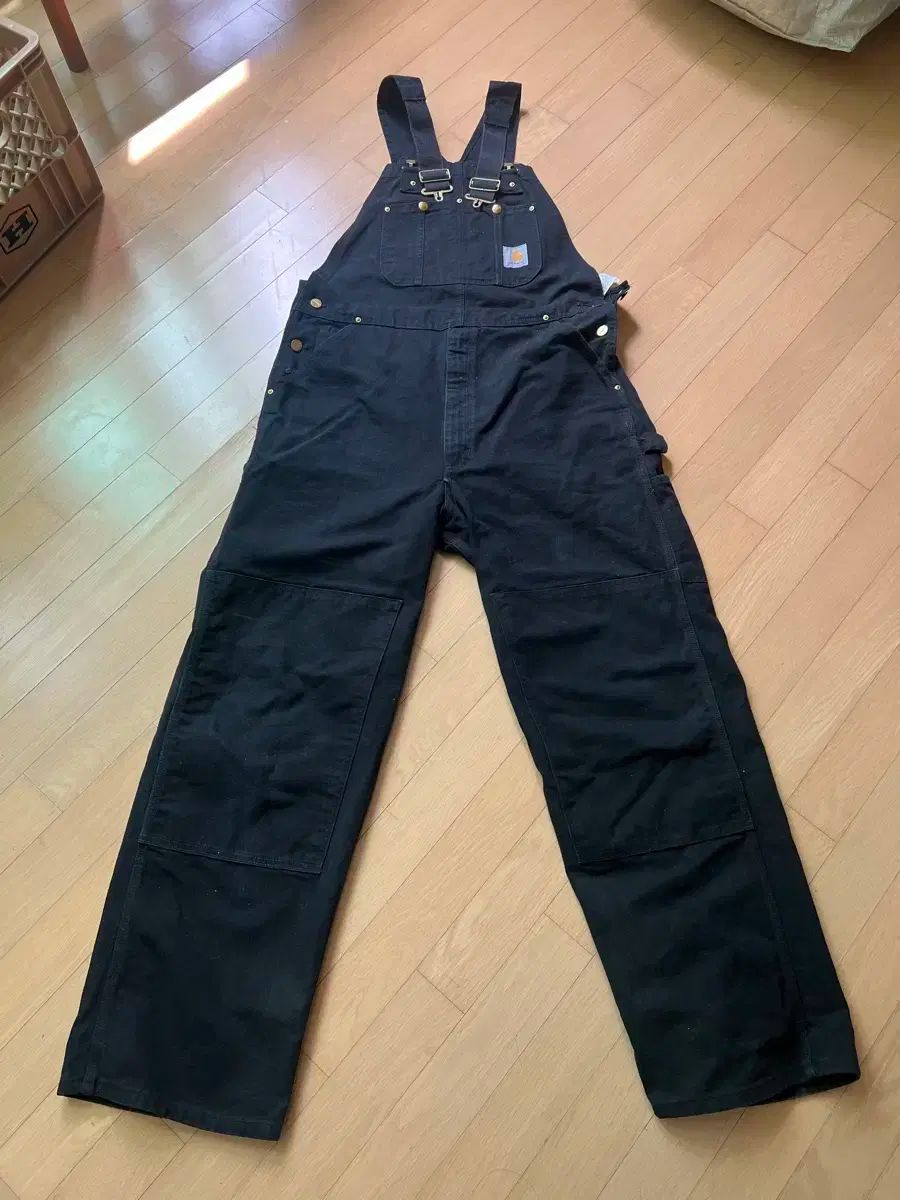 USA made Carhartt(カーハート) OG ダブルニー 黒 オーバーオール 38x32