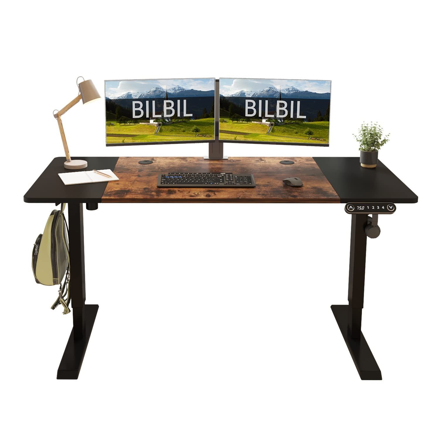 【新着商品】電動式 140CM×60CM ゲーミングデスク 昇降式机 高さ オフィスワークテーブル 電動式スタンディングデスク 71-117CM 机 電動昇降式 高さ調節可能 つくえ パソコンラック メモリー機