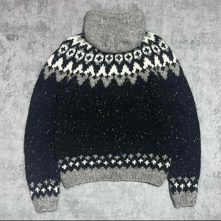 アイスランド製 ニット パーカー ノルディック 手編み アイスランドウール ハンドニット