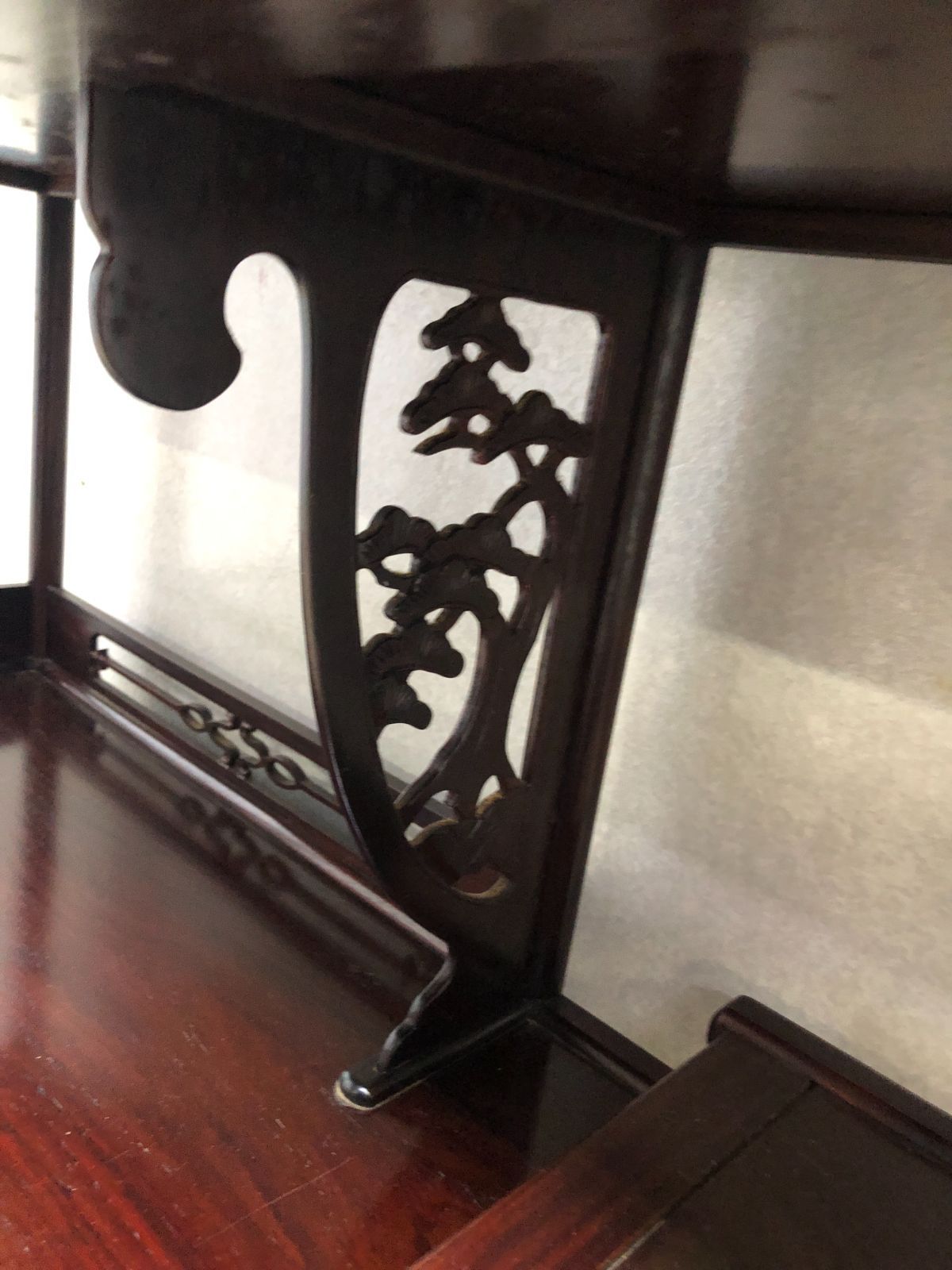 飾り棚 和棚 茶棚 アンティーク 彫刻入り 送料込み 250309-1 - メルカリ