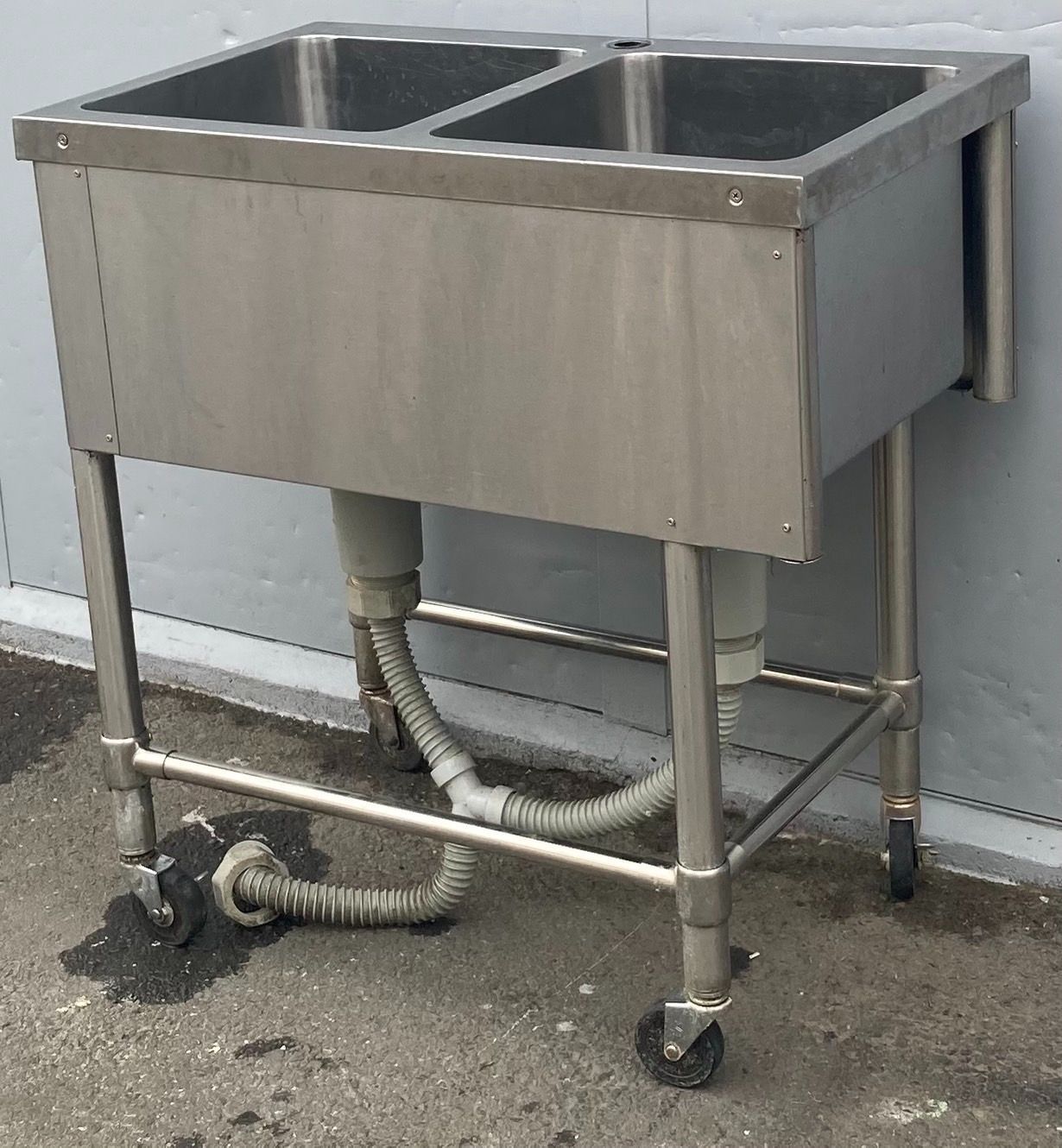 BS2-126 二槽シンク1200×600×800(ホース付) マルゼン 材質SUS430