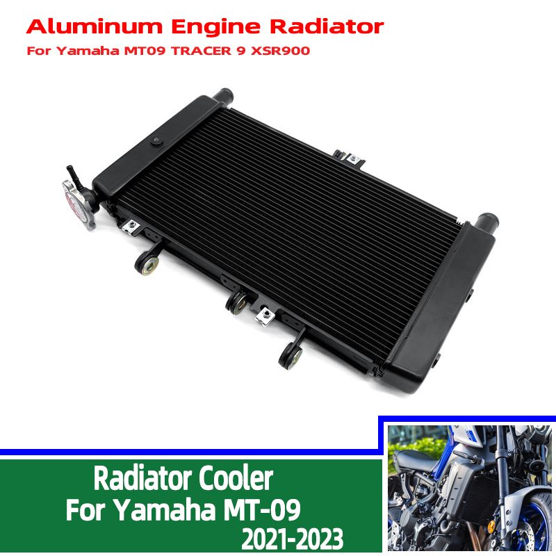 バイク アルミエンジンラジエータークーラー冷却ウォータータンクシステム ヤマハ MT09 2021-2025 TRACER 9 2021-2025 XSR900 22-2025