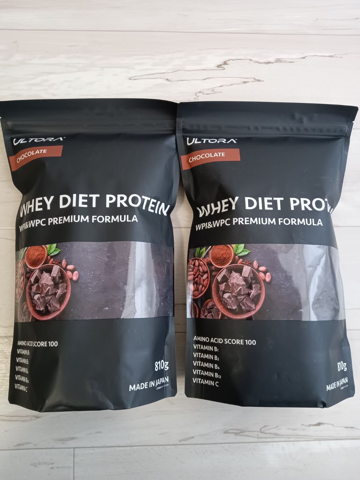 WHEY DIET PROTEIN チョコレート風味 810ｇ×２袋セット販売 賞味期限2027.02 ULTORAホエイプロテイン
