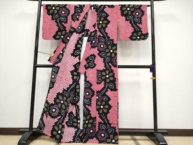 平和屋着物 上 夏物 浴衣 有松鳴海絞り 枝花文 綿 CYAA3091s5