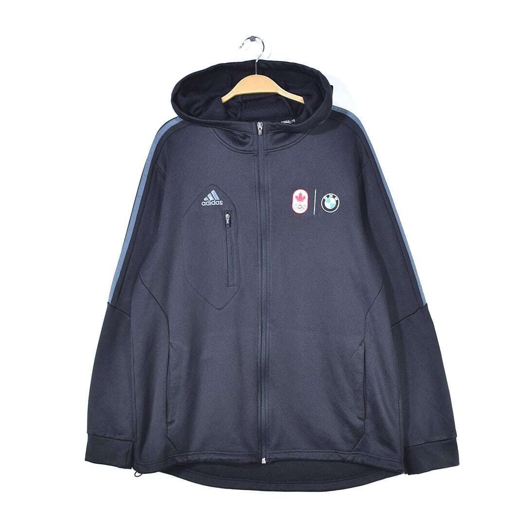アディダス 別注品 カナダオリンピック BMW スポンサー トラックジャケット CLIMAWARM ジャージ ブラック adidas メンズL 古着 @CK0210