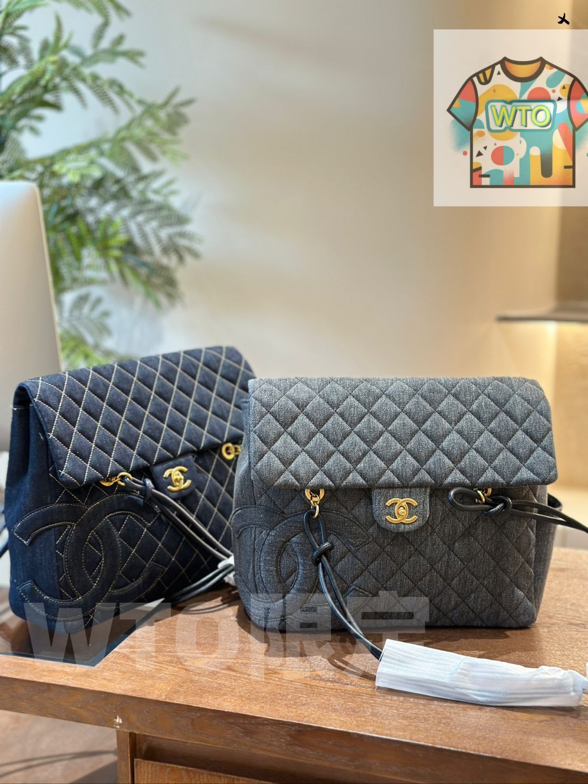 今日WTO】Chanel シャネル デニムショルダーバッグ ヴィンテージ