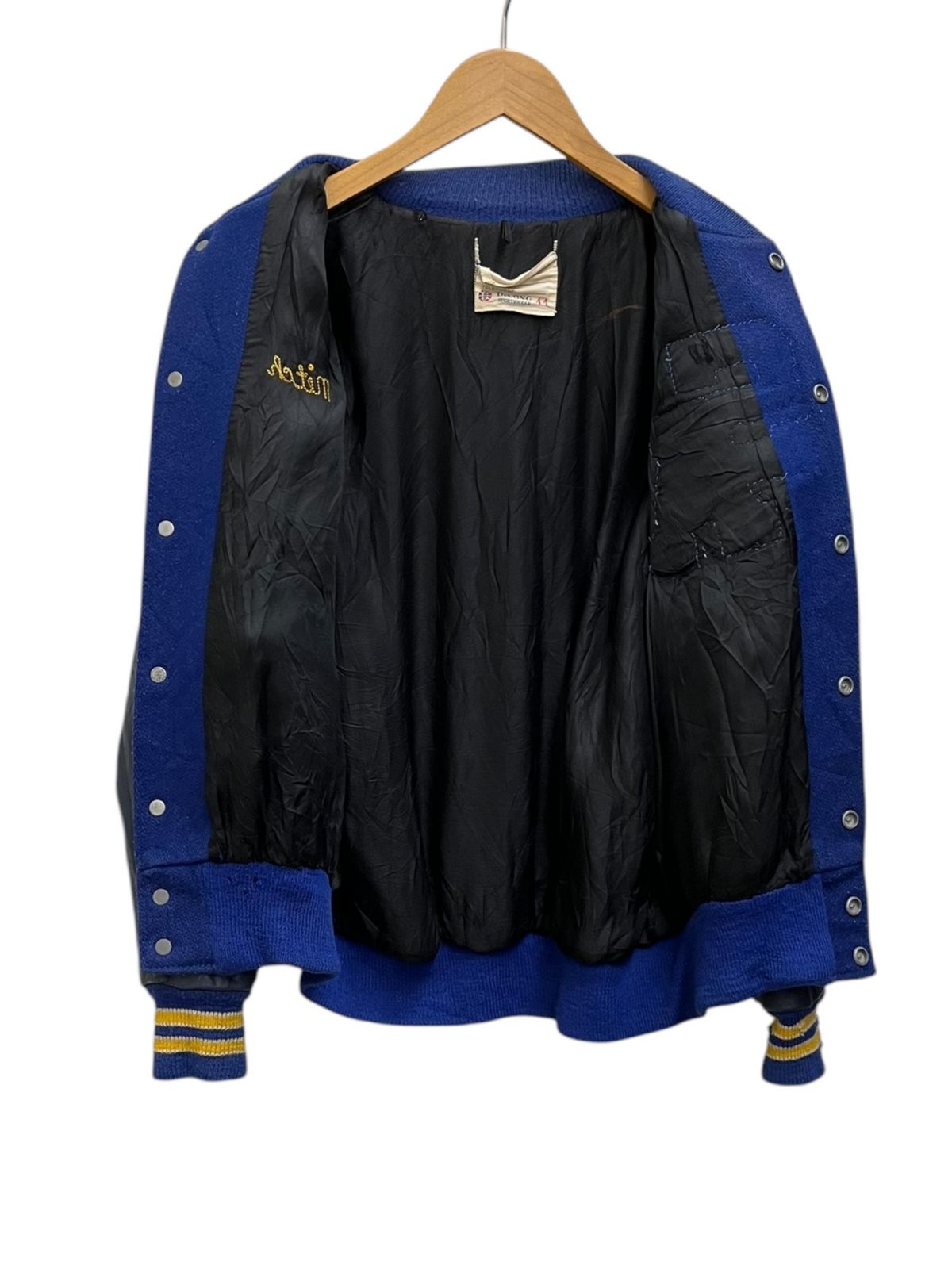 DeLONGスタジャン70s80s ディロング Delong 70S~80S レザー切替 ウールスタジャン メンズ