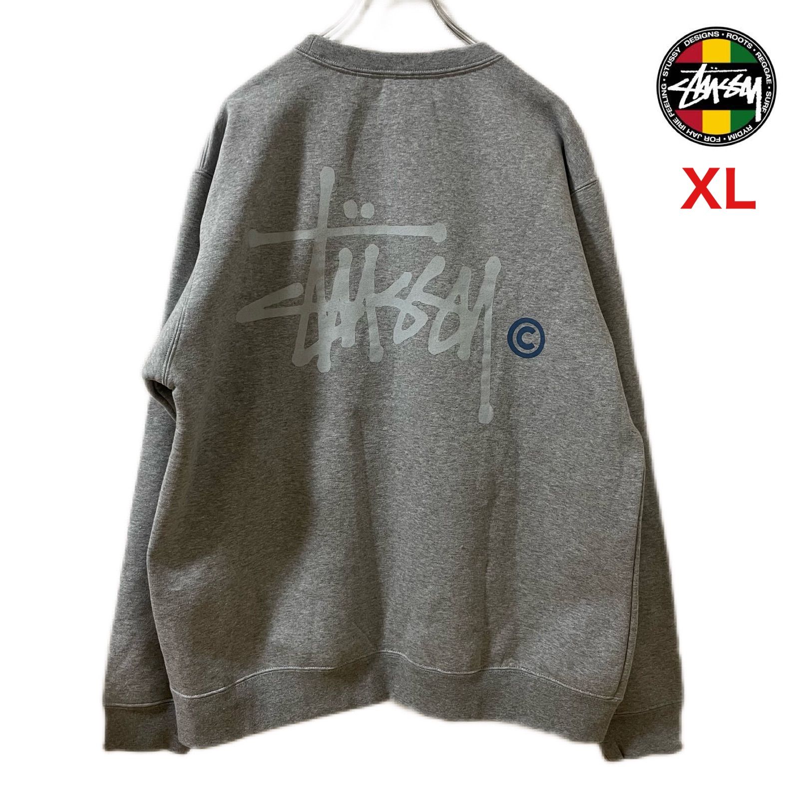 STUSSY STOCK LOGO CREW  スウェット バックプリント