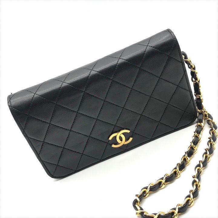 シャネル マトラッセ ラムスキン チェーンショルダー バッグ ココマーク 黒 CHANEL】シャネル チェーンショルダー ショルダーバッグ ココ