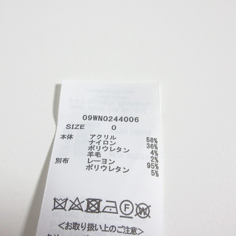 美品 24AW Mila Owen ミラオーウェン Ｍモチーフ付ウールブレンドミニニットワンピース 半袖 チュニック 09WNO244006 0 ネイビー レディース 古着 中古 美品 24AW Mila Owen ミラオーウェン Mモチーフ付ウール
