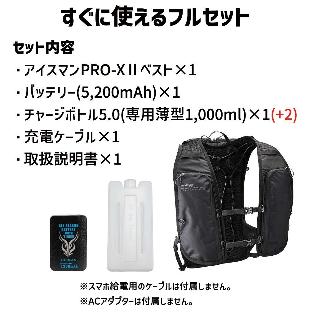 正規店 安心 1年保証 チャージボトル 2個 モデル アイスマン PRO-X 2 スチールグレー アーミーグリーン フルセット ICMPX2 PRO X2 アイスマンベスト PRO X 2 プロ2 水冷服 インナーベスト お盆 フェス 夏休み 花火大会 USTAUSTRALIA_COM_AU