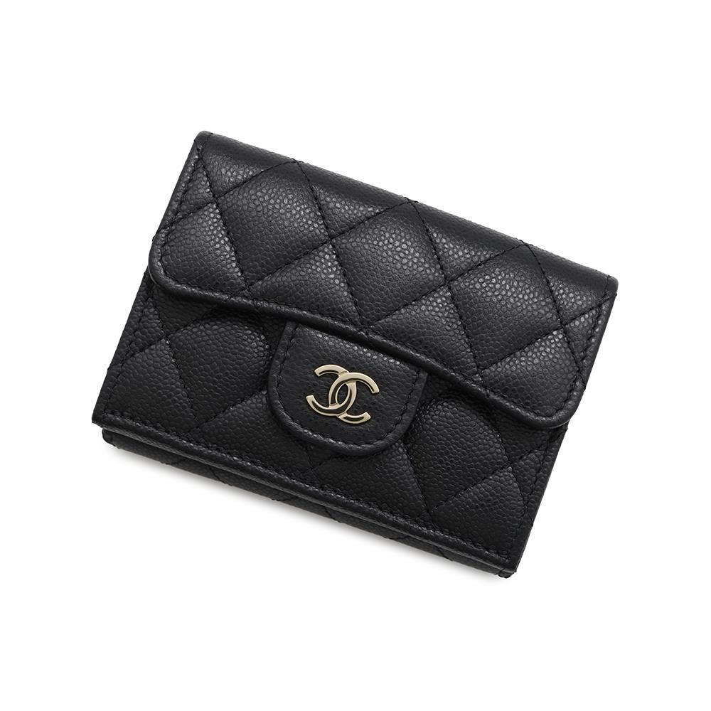 シャネル 三つ折り財布 マトラッセ ココマーク クラシック スモール