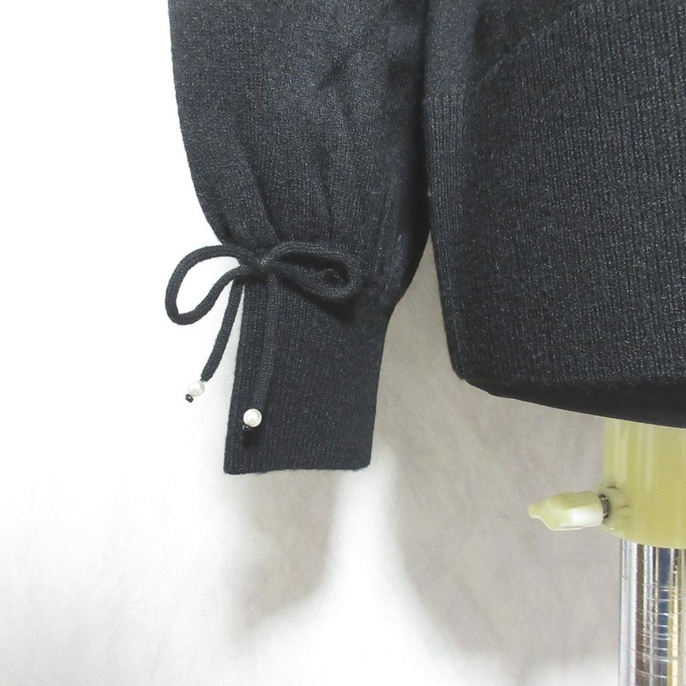 未使用 24AW SuperBeauty スーパービューティー 刺しゅう入りクルーネックセーター プルオーバー ニット 40 ブラック レディース 古着 中古 未使用 24AW SuperBeauty スーパービューティー 刺しゅう入り