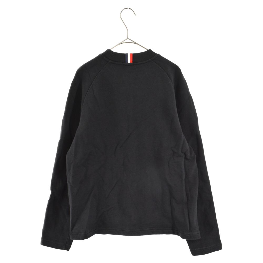 MONCLER (モンクレール) MAGLIA GIROCOLLO フロントロゴクルーネックスウェットトレーナー ブラック D20918035300  - メルカリ