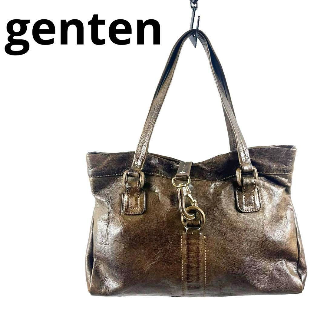 genten ゲンテン  ハンドバッグ レザー 革 本革 ゴートヌメ