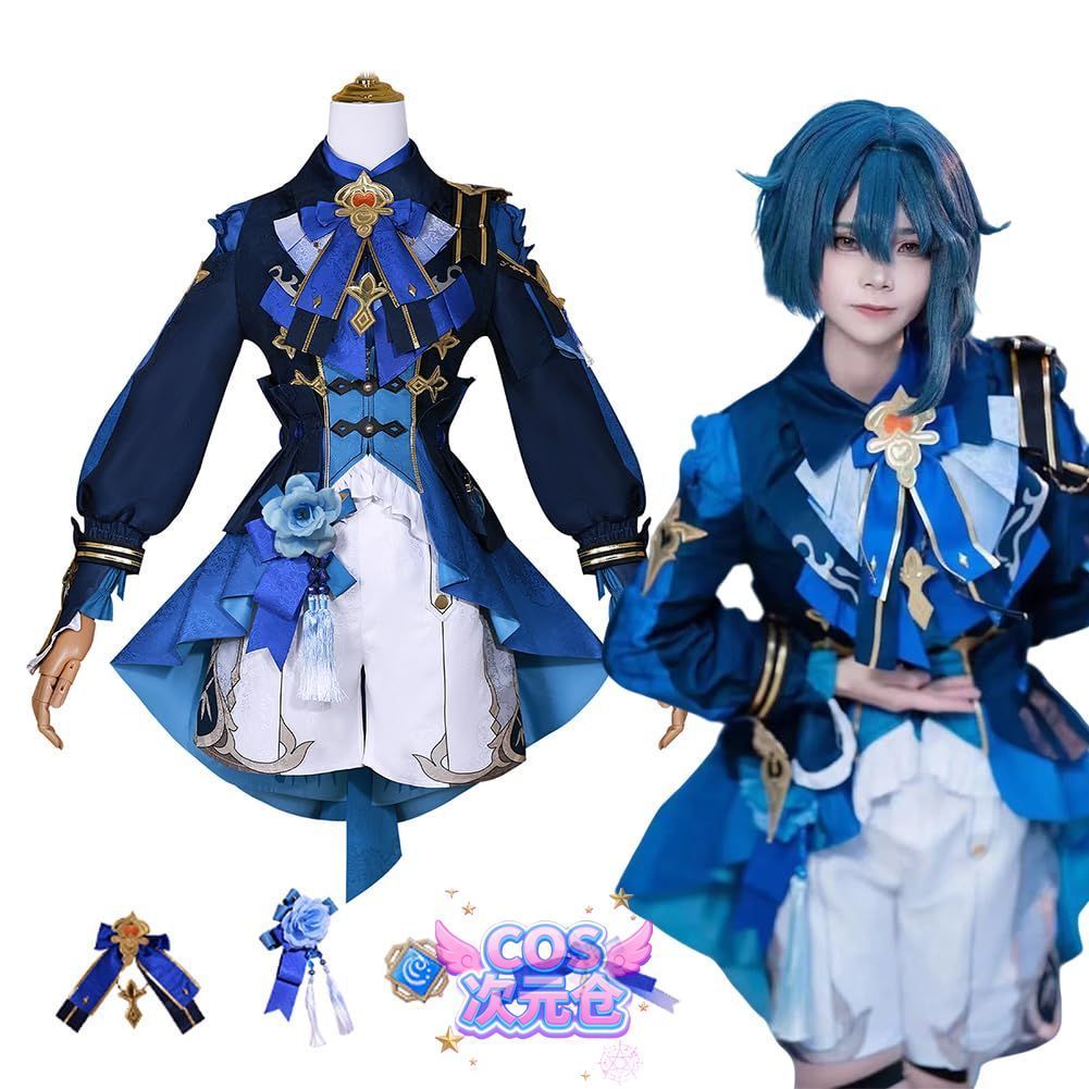 行秋衣装 Sieberg 原神 行秋 コスプレ 衣装 海灯祭 コスプレ衣装ウィッグ付き ハロウィン クリスマス 仮装 ゲーム衣装 Genshin Impact Cosplay