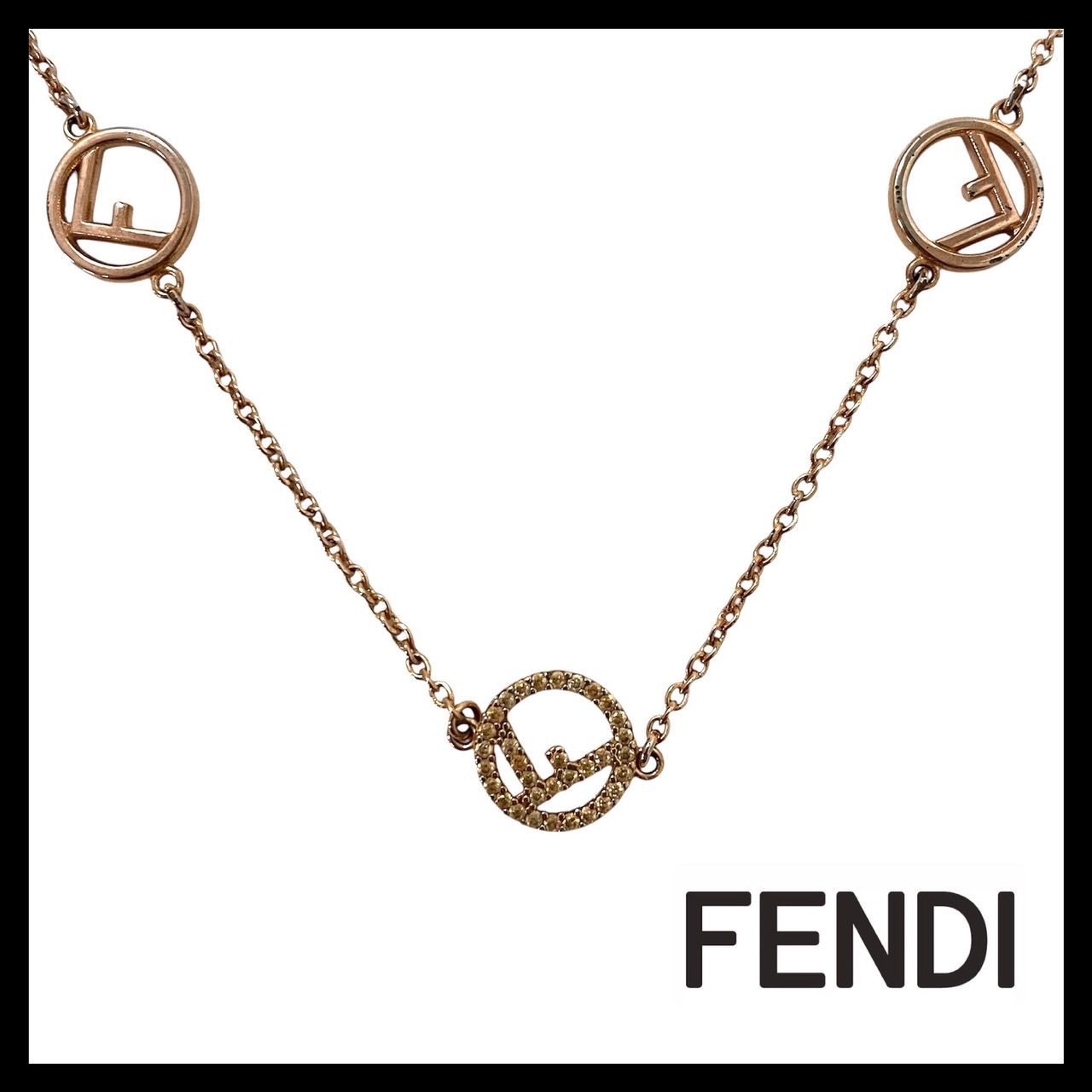 FENDI】エフ イズ フェンディ ネックレス Fロゴ ラインストーン