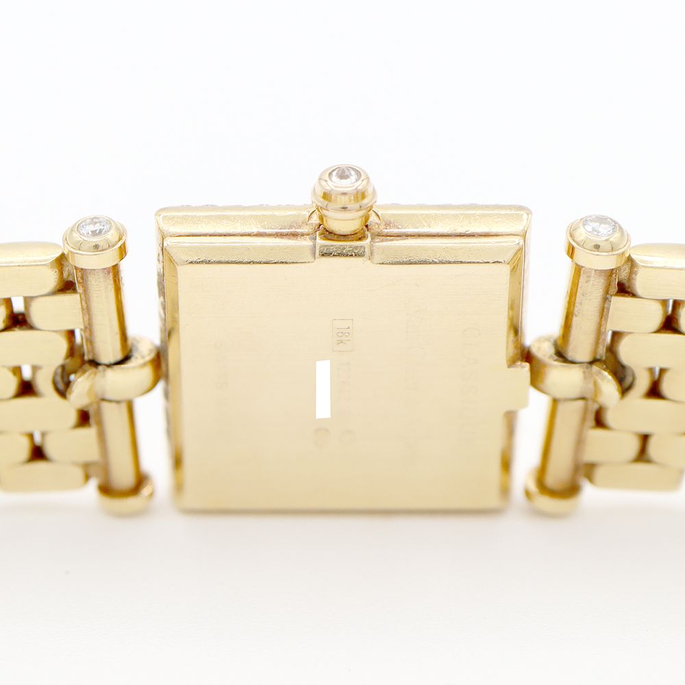 電池交換済 VanCleef&amp;Arpels ヴァンクリーフ＆アーペル クラシック スクエア 522642 4Pダイヤモンド ピンク シェル SS ステンレス レディース クォーツ【6ヶ月保証】【腕時計】【中古】 Van Cleef & Arpels - 電池交換済 VanCleef&Arppels ヴァンクリーフ