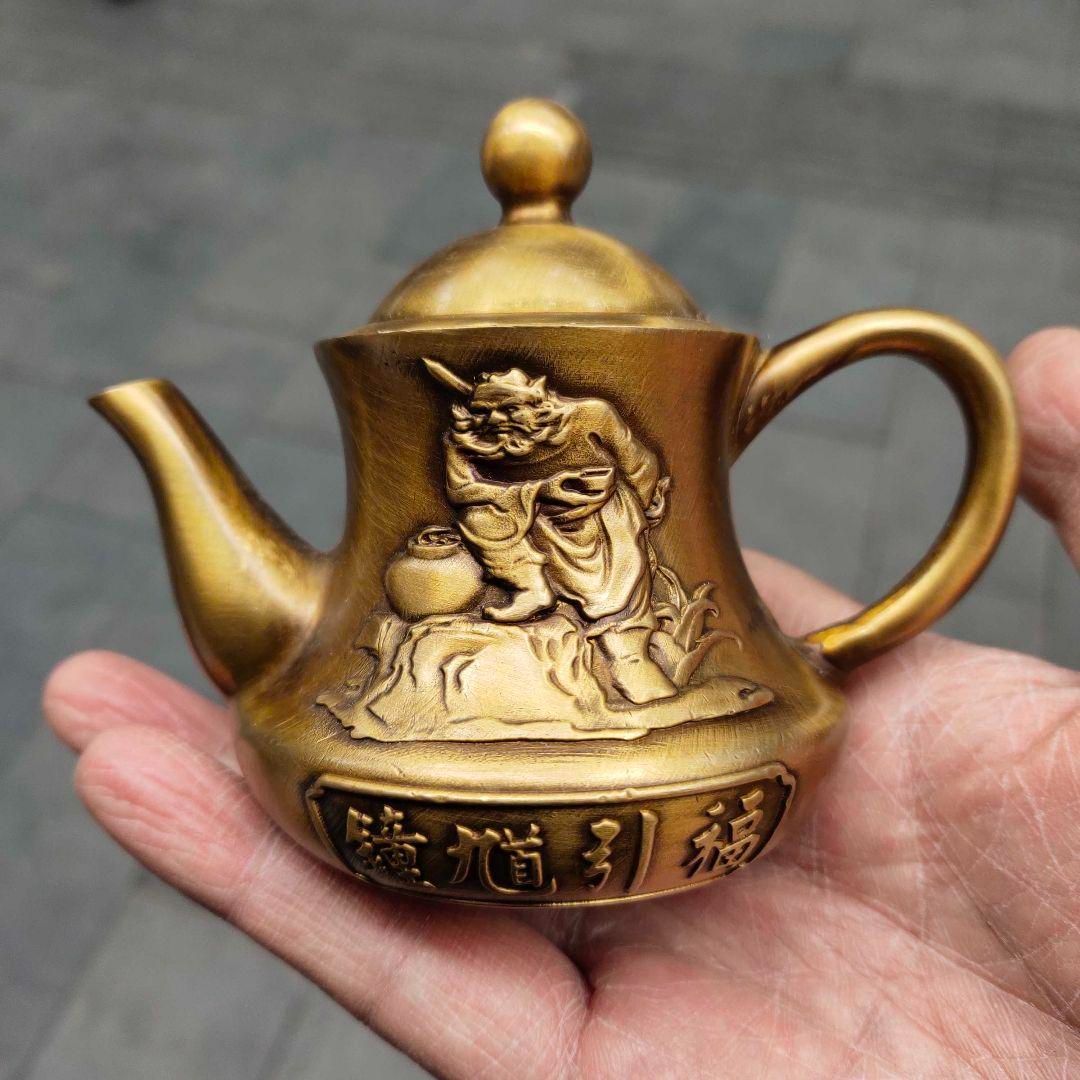 銅器 鐘馗茶壺 徳利 茶道具 煎茶器 装飾品 工芸品 置物 - メルカリ