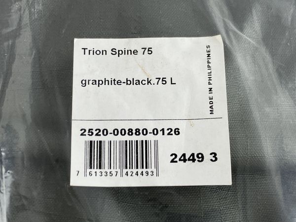 動作保証】未使用 MAMMUT Trion Spine 75 graphite-black. 75L バック 