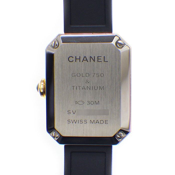 シャネル CHANEL 腕時計 プルミエール リボン H6125 ブラック文字盤 チタン ラバー K18YG クオーツアナログ 【箱・保付き】 【中古】 楽天市場】シャネル CHANEL 腕時計 プルミエール リボン H6125