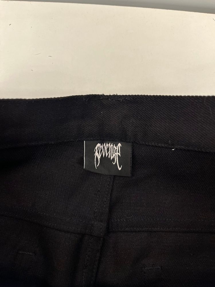 リベンジ REVENGE デニムパンツ ブラックデニム 刺繍ロゴ y2k 黒 
