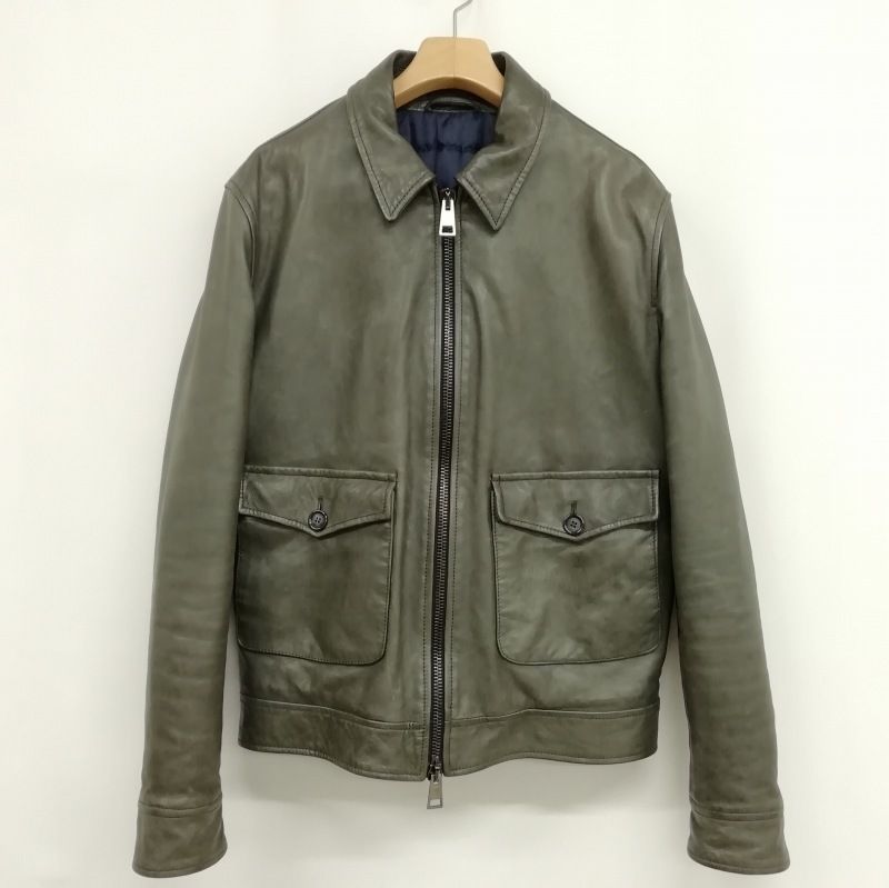 H.C.R. ITALIA エイチ シー アール レザー ジャケット ブルゾン ジップ 
