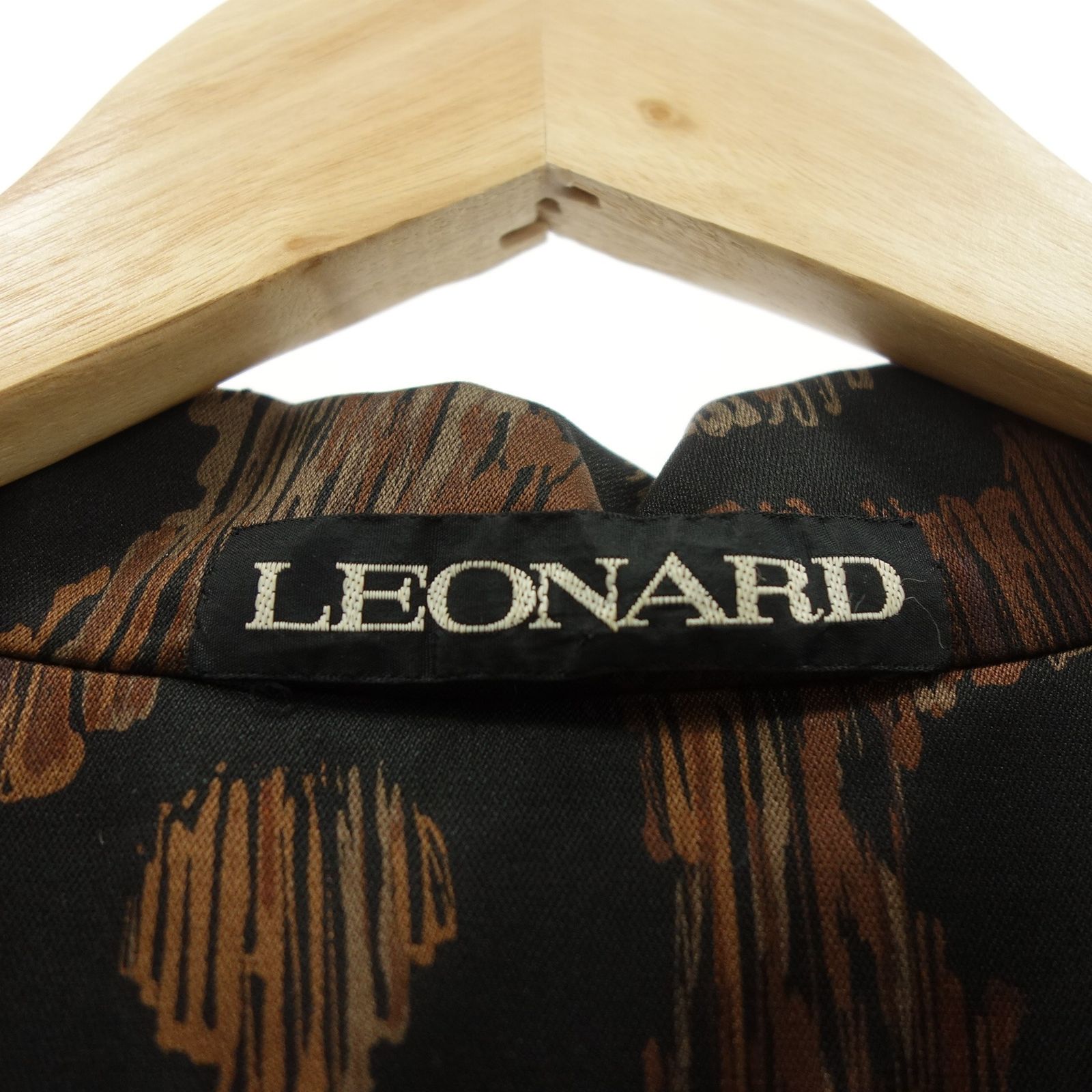 レオナール ステンカラーコート レオパード ナイロン ライナー付き LEONARD Henry Cotton\u0027s (ヘンリー コットンズ) ポリナイロン ステンカラー